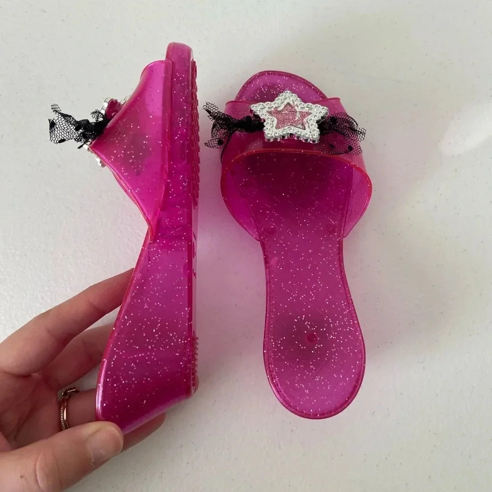 Girl’s dress up‎ play pink sparkle princess shoes